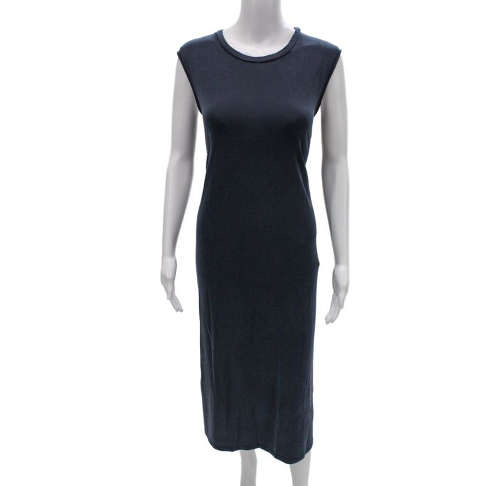 Karen by Simonsen Women Dark Blue Sleeveless Tank Sheath Midi Dress Size L